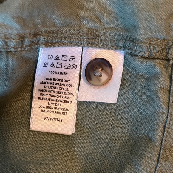 New Rachel Zoe Womens Olive Utility Canvas Jacket 100% Linen Size L - Picture 7 of 10
